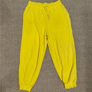 ASOS design bright neon yellow relaxed baggy cotton jogger sweatpants size SMALL